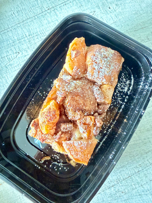 Baked Peach & Praline French Toast Slice